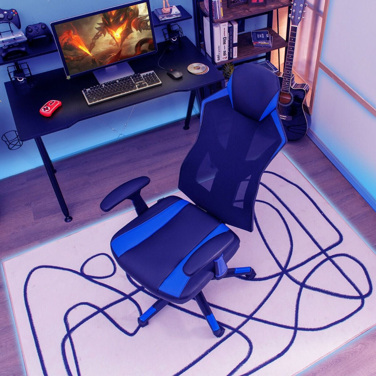 Racing Style Gaming Chair with Adjustable Back Height