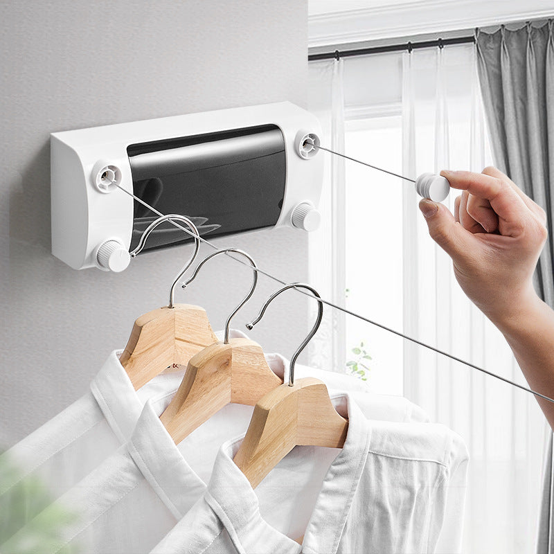 Shrink clothesline to dry quilt without punching clothes drying machine indoor telescopic clothes rack