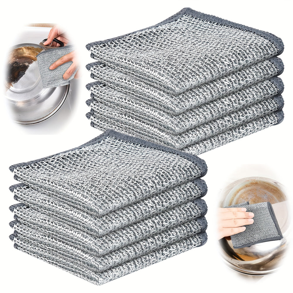 5/10pcs Non-stick Oil-free Mesh Wire Dishwashing Cloth For Kitchen Stove Dishwashing And Pot Washing_0