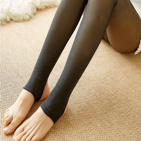 Black Imitation skin Women Tights Winter Pantyhose Transparent Elastic Sexy Tights Warm Thick Pantyhose for Girls Stockings