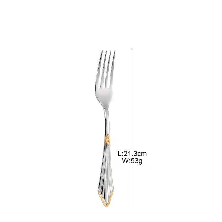304 stainless steel knife, fork, spoon, hotel Western tableware, steak knife, fork, dessert spoon, fork, 4 piece  set