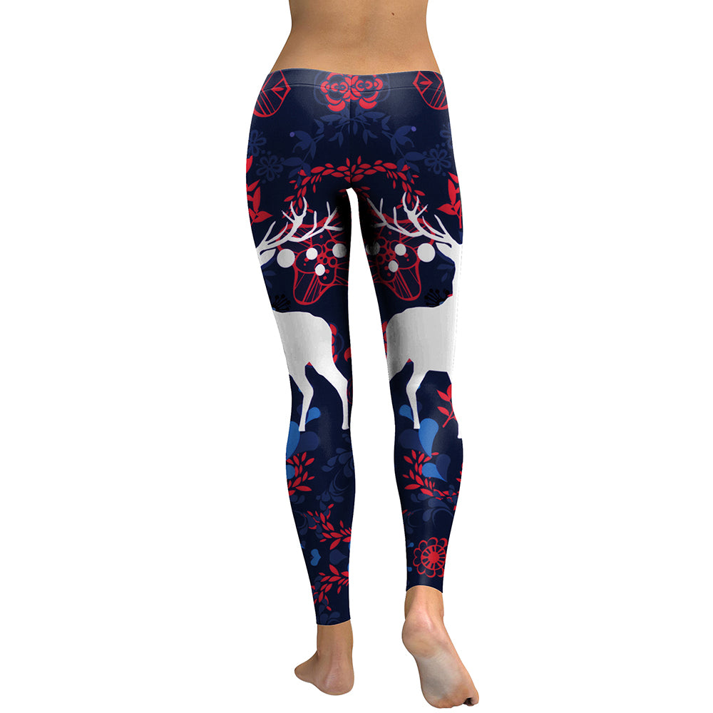 New Arrival  Leggings Women Sika Deer Digital Print Animal Fitness Leggins Slim Elastic Workout Plus Size Legging