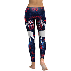 New Arrival  Leggings Women Sika Deer Digital Print Animal Fitness Leggins Slim Elastic Workout Plus Size Legging