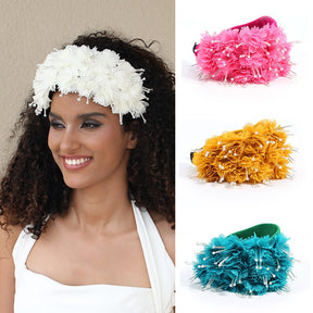 Fashionable design wide edge fabric crystal headband
