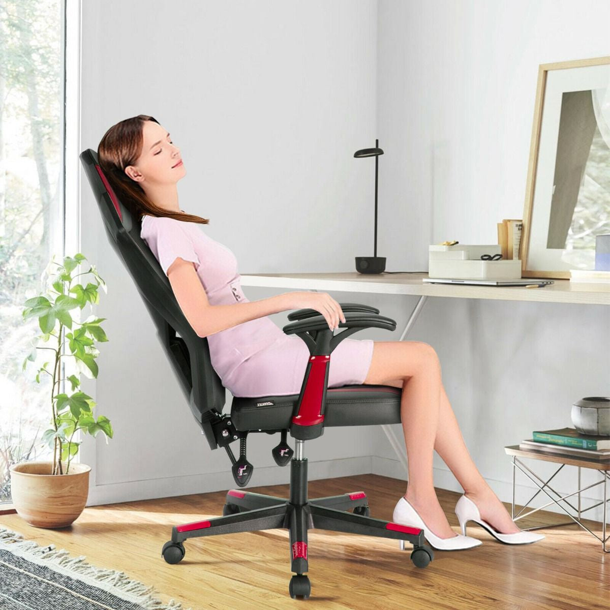 Racing Style Gaming Chair with Adjustable Back Height