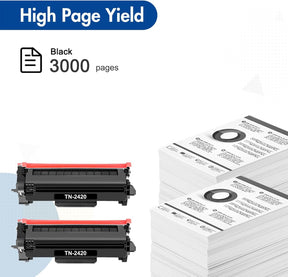 2-Pack TN2420 Toner Cartridge for Brother HL-L2350DW Toner TN-2420 TN2410 TN-2410 MFC-L2710DW MFC-L2710DN HL L2350DW HL-L2310D DCP-L2530DW MFC-L2750DW DCP-L2510D MFC-L2730DW DCP-L2550DN HL-L2375DW Ink