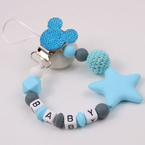 Five pointed star silicone pacifier chain pacifier chain baby products silicone pacifier clip baby teether anti-drop chain anti-drop belt