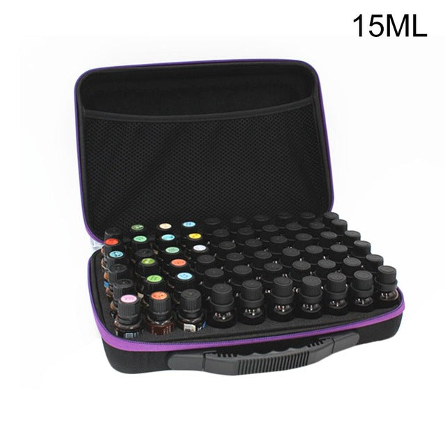 60 Compartments Essential Oil Storage Bag Portable Travel Essential Oil Bottle Organizer Women Perfume Oil Collecting Case