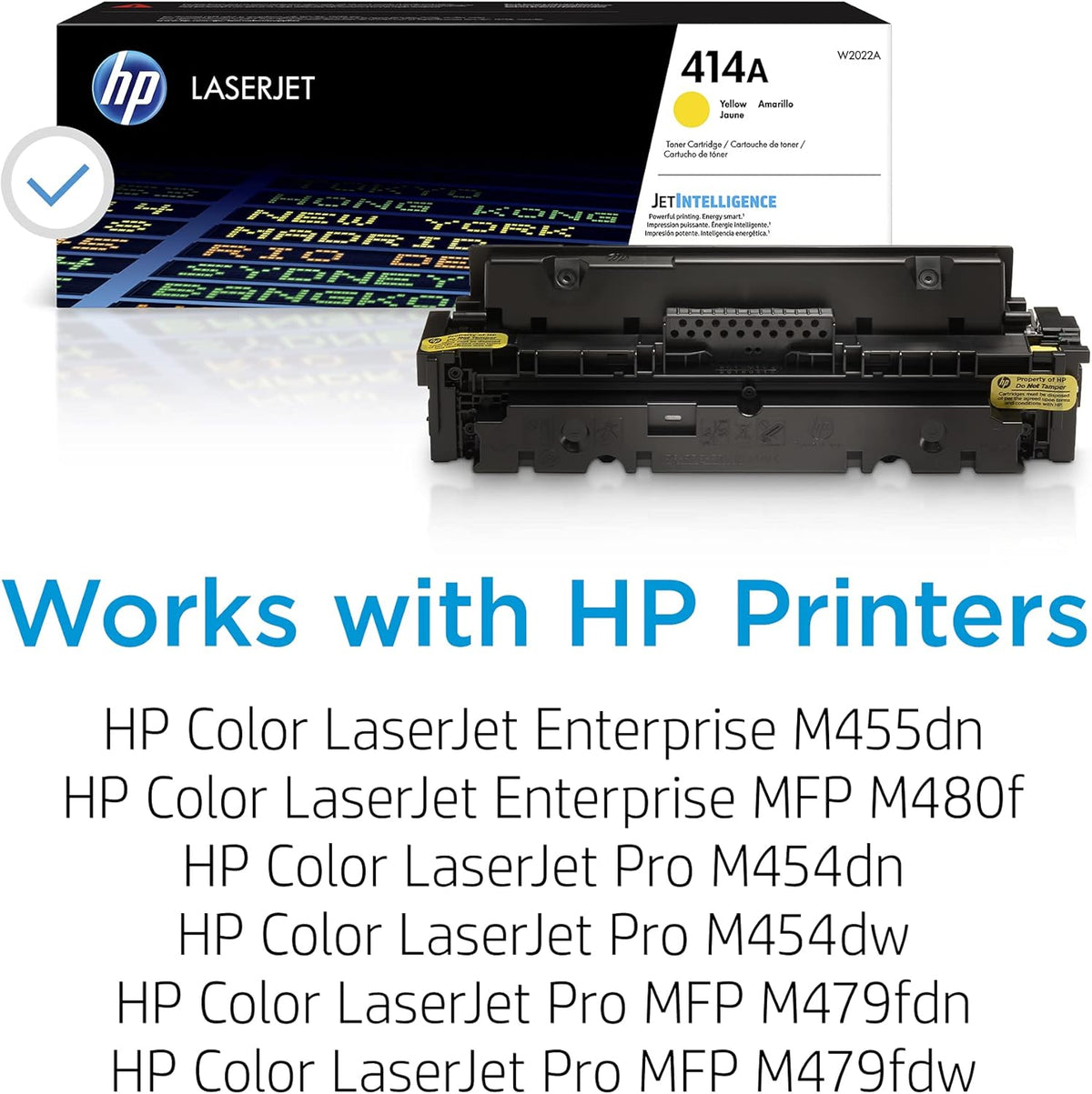 414A Yellow Toner Cartridge | Works with  Color Laserjet Enterprise M455Dn, MFP M480F;  Color Laserjet Pro M454 Series,  Color Laserjet Pro MFP M479 Series | W2022A