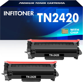 2-Pack TN2420 Toner Cartridge for Brother HL-L2350DW Toner TN-2420 TN2410 TN-2410 MFC-L2710DW MFC-L2710DN HL L2350DW HL-L2310D DCP-L2530DW MFC-L2750DW DCP-L2510D MFC-L2730DW DCP-L2550DN HL-L2375DW Ink