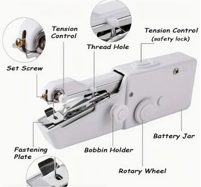 1pc Portable Handheld Sewing Machine - Quick Stitching Tool For Cloth, Clothing And Kids Clothes - 2 Coils Included (Battery Not