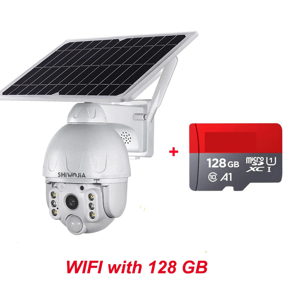 4G SIM Solar IP Camera PTZ Outdoor PIR Motion Detection Detachable Battery Wireless Security Camera CCTV Surveillance Solar Pane