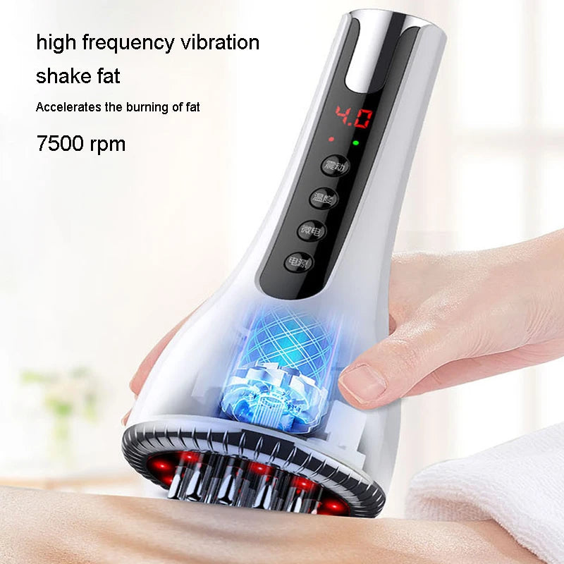 EMS Gua Sha Scraping Body Slim Massager Infrared Therapy Anti Cellulite Fat Burner Beauty Dredging Warm Brush Electro Stimulator