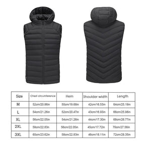 Men Outdoor USB Infrared Heating Vest Hooded Jacket Winter Electric Thermal Waistcoat For Sports Hiking Vest Clothing