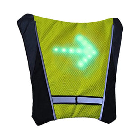 Cycling Bicycle Vest LED Wireless Safety Turn Signal Light Vest for Bicycle Riding Night Warning Backpack Guiding Light