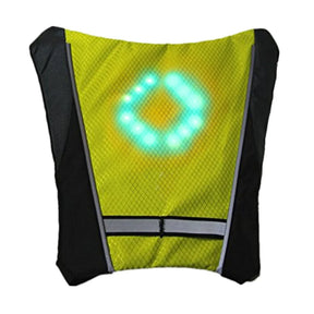 Cycling Bicycle Vest LED Wireless Safety Turn Signal Light Vest for Bicycle Riding Night Warning Backpack Guiding Light