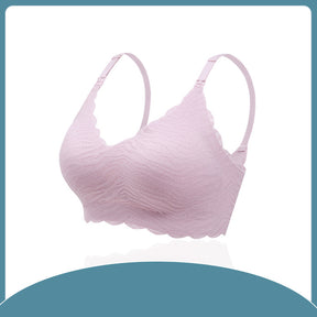 One-Piece Fixed Cup Nursing Underwear Non-Marking No Steel Ring Gathering Pregnancy Comfortable Postpartum Breastfeeding Bra