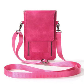 Luxury PU Leather Convenient Bag Cell Phone Handbag Wallet Pouch Neck Strap