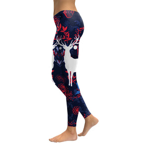 New Arrival  Leggings Women Sika Deer Digital Print Animal Fitness Leggins Slim Elastic Workout Plus Size Legging