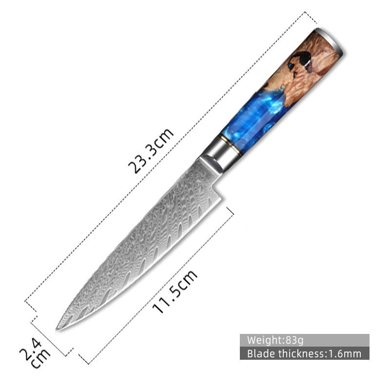 Hot Selling 67 Layers Damascus Steel Kitchen Chef santoku slicing bread cleaver butcher utility paring Knife Set