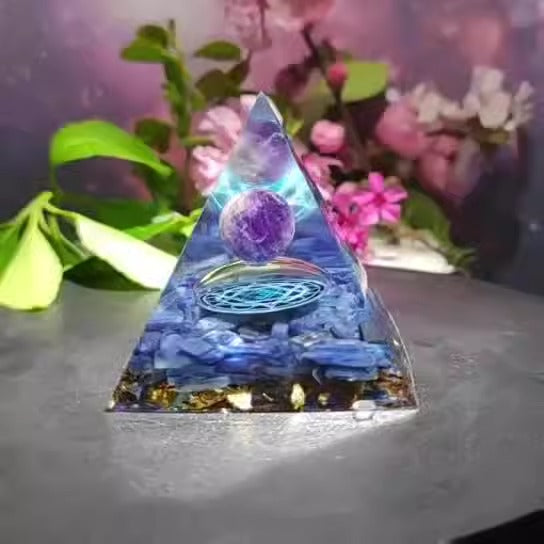 Crystal ball gravel pyramid home crafts resin ornaments desktop ornaments