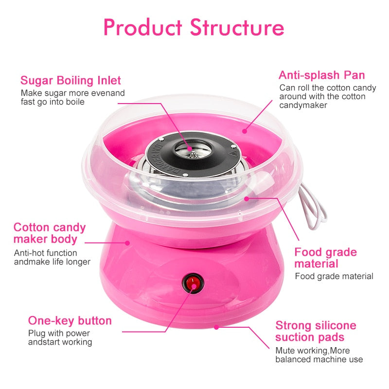 Electric DIY Sweet cotton candy maker portable Cotton Sugar Floss machine girl boy gift children's day Marshmallow Machine