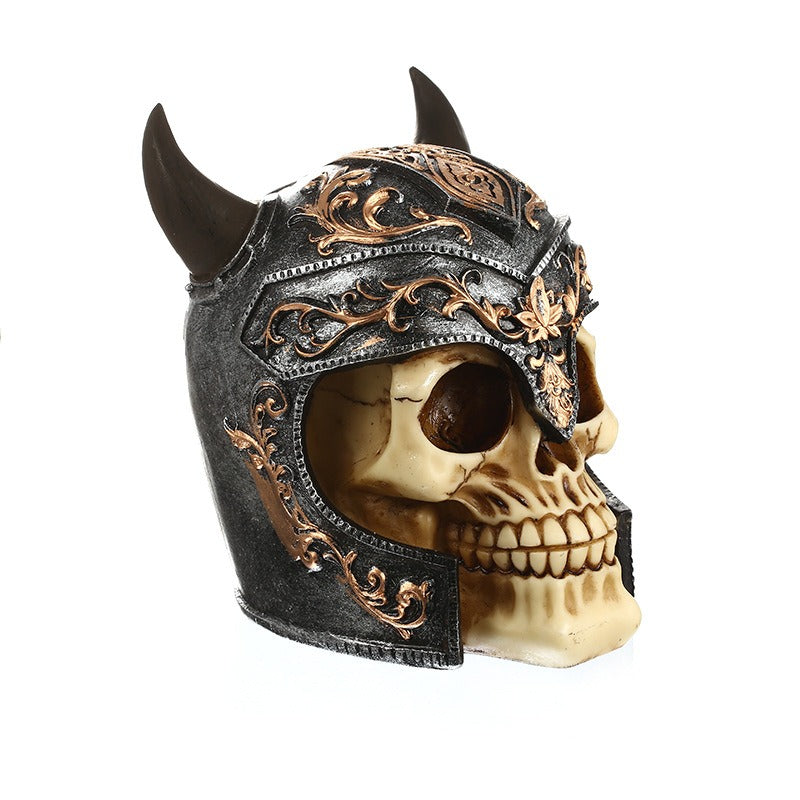 Samurai Skull Head Coin Can Resin Ornament