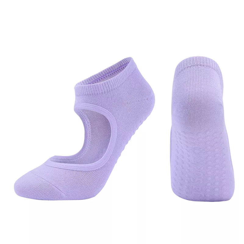 Women High Quality Pilates Socks Anti-Slip Breathable Backless Yoga Socks Ankle Ladies Ballet Dance Sports Socks