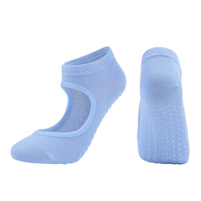 Women High Quality Pilates Socks Anti-Slip Breathable Backless Yoga Socks Ankle Ladies Ballet Dance Sports Socks