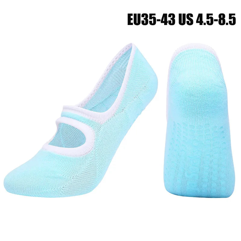 Women High Quality Pilates Socks Anti-Slip Breathable Backless Yoga Socks Ankle Ladies Ballet Dance Sports Socks