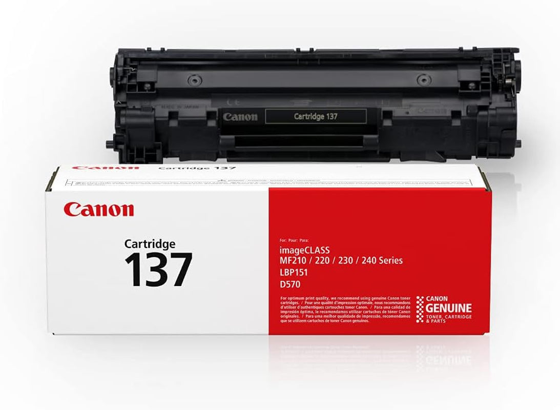 Genuine Toner Cartridge 137 Black (9435B001), 1-Pack Imageclass Mf212W, Mf216N, Mf217W, Mf244Dw, Mf247Dw, Mf249Dw, Mf227Dw, Mf229Dw, Mf232W, Mf236N, Lbp151Dw, D570 Laser Printers