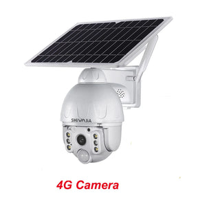 4G SIM Solar IP Camera PTZ Outdoor PIR Motion Detection Detachable Battery Wireless Security Camera CCTV Surveillance Solar Pane