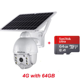 4G SIM Solar IP Camera PTZ Outdoor PIR Motion Detection Detachable Battery Wireless Security Camera CCTV Surveillance Solar Pane