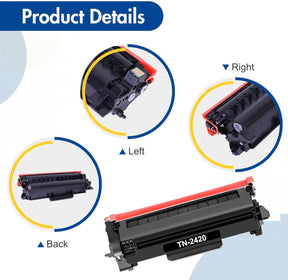 2-Pack TN2420 Toner Cartridge for Brother HL-L2350DW Toner TN-2420 TN2410 TN-2410 MFC-L2710DW MFC-L2710DN HL L2350DW HL-L2310D DCP-L2530DW MFC-L2750DW DCP-L2510D MFC-L2730DW DCP-L2550DN HL-L2375DW Ink