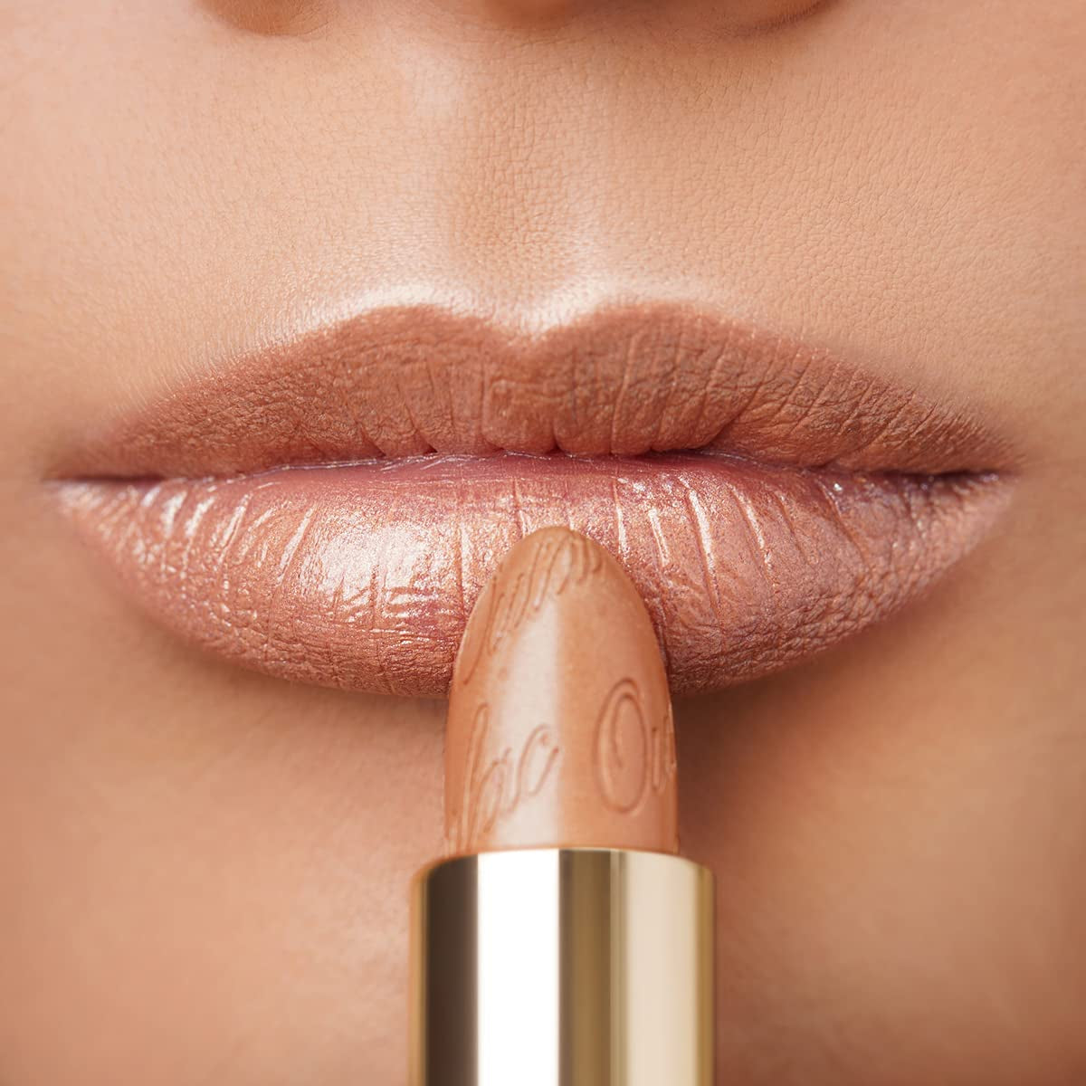 Metallic Shine Glitter Lipstick, Nude High Impact Lipcolor, Lightweight Soft and Ultra Hydrating, Long Lasting, Vegan & Cruelty-Free, Full-Coverage Lip Color 4.3 G/0.15 Sahara Gold(10)