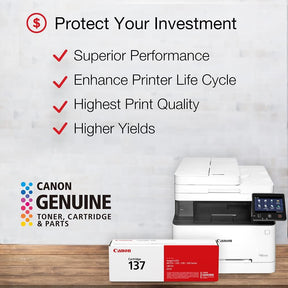 Genuine Toner Cartridge 137 Black (9435B001), 1-Pack Imageclass Mf212W, Mf216N, Mf217W, Mf244Dw, Mf247Dw, Mf249Dw, Mf227Dw, Mf229Dw, Mf232W, Mf236N, Lbp151Dw, D570 Laser Printers