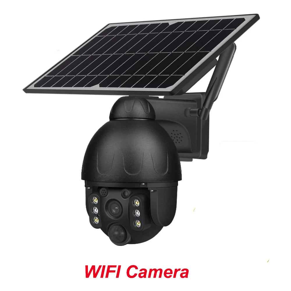 4G SIM Solar IP Camera PTZ Outdoor PIR Motion Detection Detachable Battery Wireless Security Camera CCTV Surveillance Solar Pane