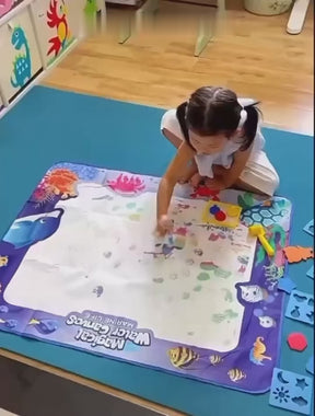 Reusable Mess Free Aqua Magic Doodle Mat Educational Toy for Kids