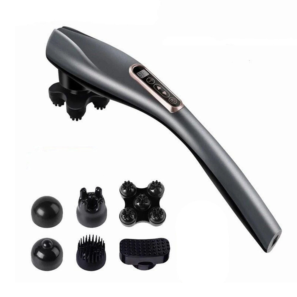 Electric Handheld Back Massager with 6 Interchangeable Heads- EU Plug_1