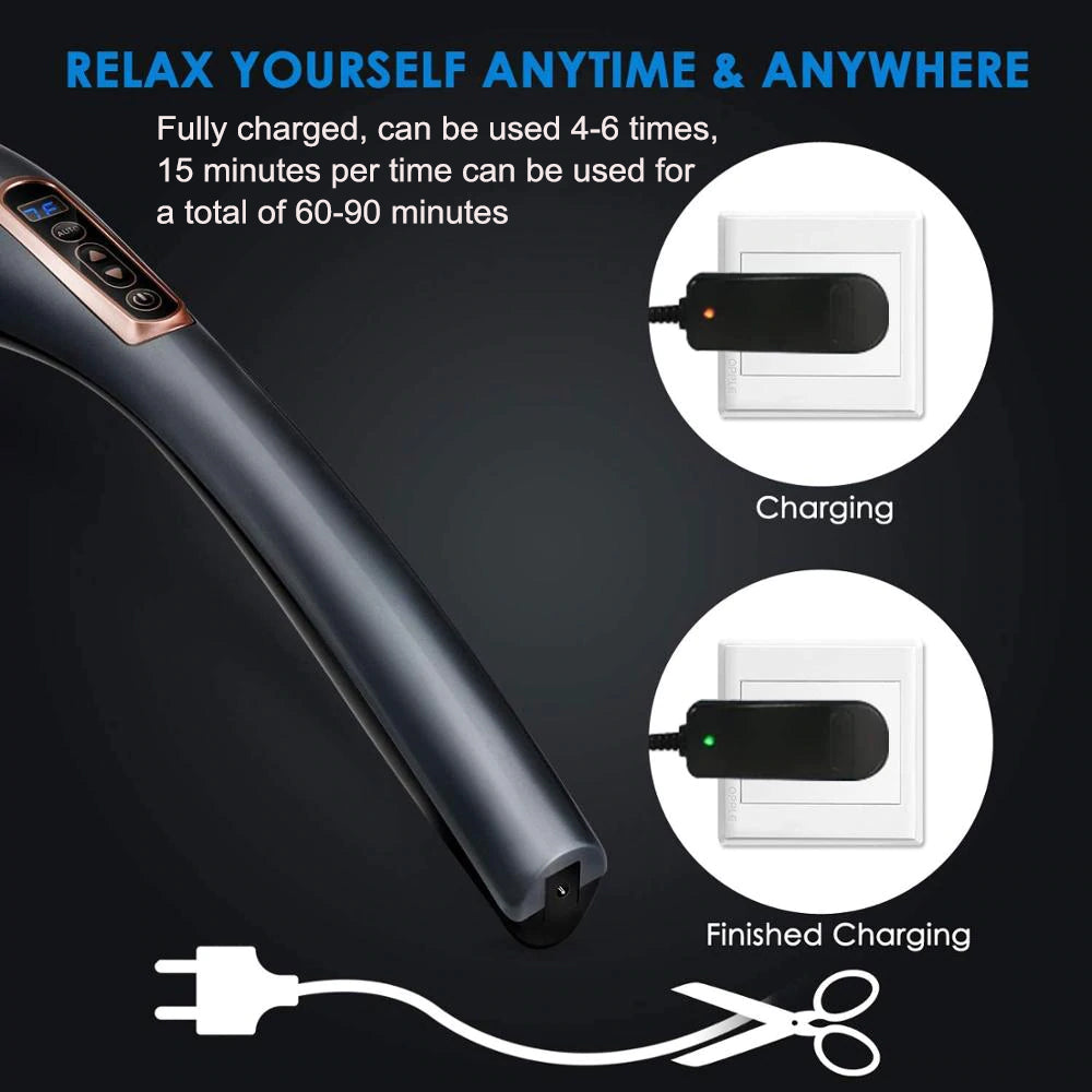 Electric Handheld Back Massager with 6 Interchangeable Heads- EU Plug_14