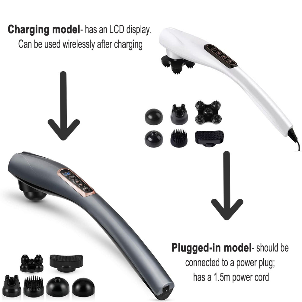 Electric Handheld Back Massager with 6 Interchangeable Heads- EU Plug_15