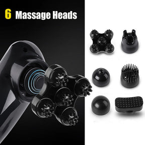 Electric Handheld Back Massager with 6 Interchangeable Heads- EU Plug_7