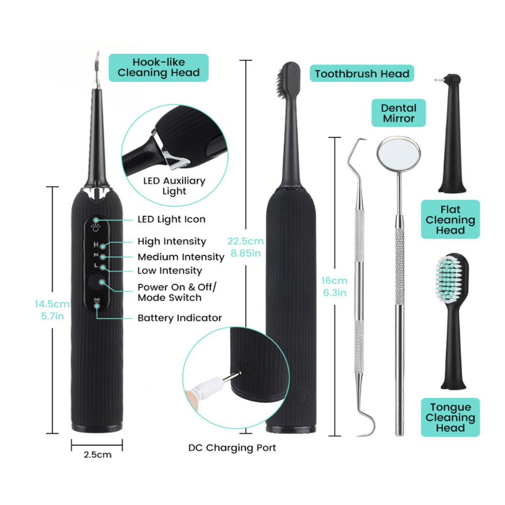 USB Rechargeable Electric Tooth Plaque Cleaning Kit with LED Light_5