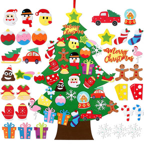 DIY Felt Christmas Tree Set for Kids, Wall Hanging Christmas Tree Decoration_0