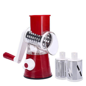 3 Drum Blades Cheese Grater Rotary Handheld Fruit Vegetable Slicer Shredder_2