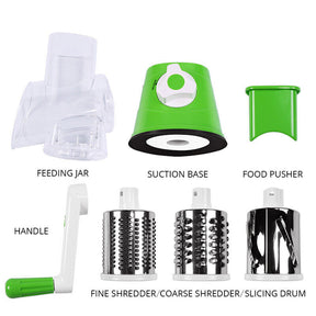 3 Drum Blades Cheese Grater Rotary Handheld Fruit Vegetable Slicer Shredder_14