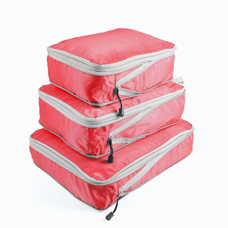 Pack of 3 Compression Packing Cubes Expandable Storage Luggage Organizer_3