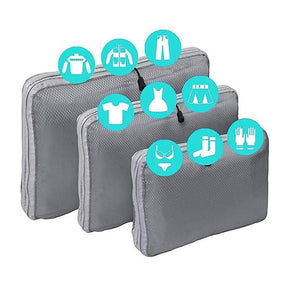 Pack of 3 Compression Packing Cubes Expandable Storage Luggage Organizer_9