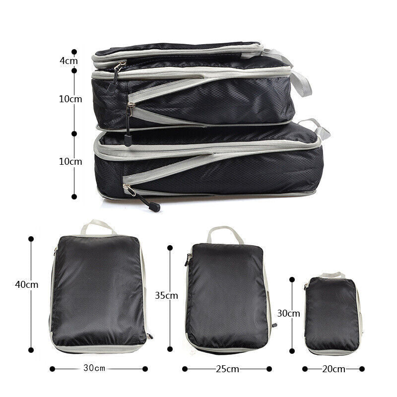 Pack of 3 Compression Packing Cubes Expandable Storage Luggage Organizer_4