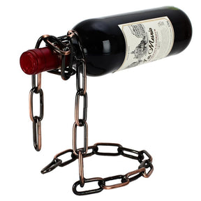 Magic Floating Wine Bottle Holder Unique Link Chain Rack for Airborne Bottle Display_1